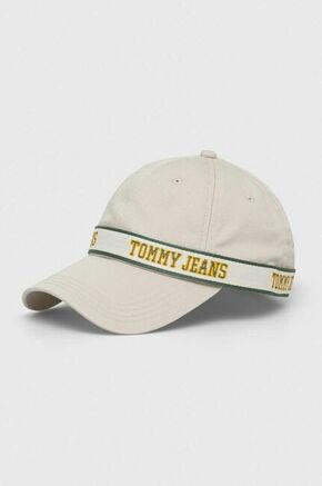 Pamučna kapa sa šiltom Tommy Jeans boja: bež