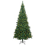 vidaXL Umjetno božićno drvce s LED svjetlima L 240 cm zeleno