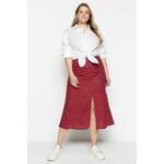 Trendyol Curve Brick Animal Patterned Slit Unlined Midi/Medium Length Viscose Woven Skirt fuksija
