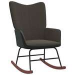 Stolica za ljuljanje tamnosiva od baršuna i PVC-a
