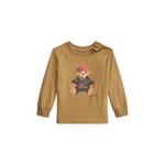 Polo Ralph Lauren majica dugih rukava za bebe od pamuka smeđa 320B30236001