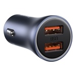 Baseus Golden Contactor Pro auto punjač, 2x USB, 40W (siv)