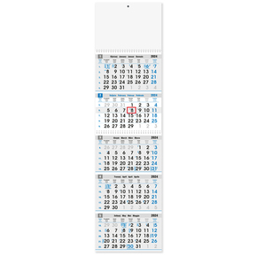 Kalendar zidni 5-djelni plavo-sivi 2024