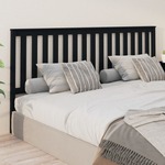 Uzglavlje za krevet crno 206 x 6 x 101 cm od masivne borovine