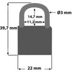 Security Plus V 22-4 viseći lokot 4-dijelni komplet neonsko-žuta, plava boja, narančasta, crna zaključavanje ključem