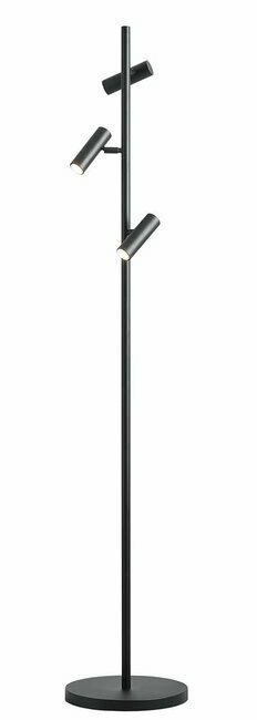 ALDEX 1104A1 | Trevo Aldex podna svjetiljka 164cm s prekidačem elementi koji se mogu okretati 3x GU10 crno