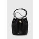 Kožna torba Lauren Ralph Lauren boja: crna - crna. Srednje veličine torba iz kolekcije Lauren Ralph Lauren. Model na kopčanje, izrađen od prirodne kože. Lagan i udoban model idealan za svakodnevno nošenje.