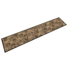 Kuhinjski tepih perivi s natpisom Morning 60x300 cm baršunasti