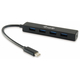 Equip Life USB Hub 4 port USB3.0 Type C, crna (128954)