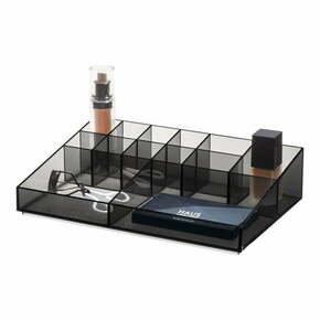 Mat crni kupaonski kozmetički organizator od reciklirane plastike Cosmetic Station - iDesign