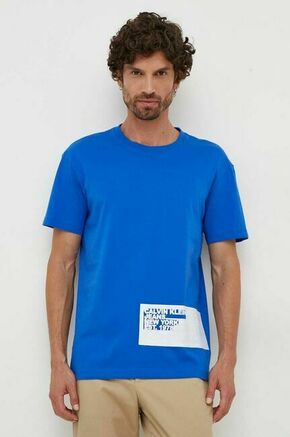 Calvin Klein Jeans Majica 'STENCIL' kraljevsko plava / bijela