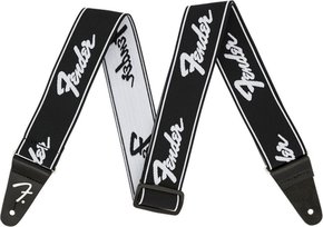 Fender WeighLess Running Logo Strap B/W