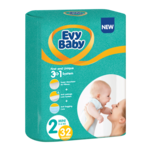 Evy Baby Jednokratne pelene 3 u 1 sistem Standard, 2 Mini, 3 - 6 kg (32 kom)