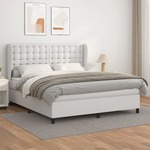 Krevet s oprugama i madracem bijeli 180x200 cm umjetna koža