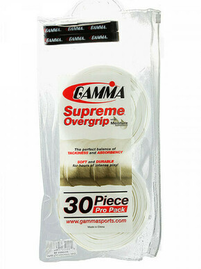 Gripovi Gamma Supreme Overgrip white 30P