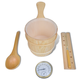 vidaXL 5-dijelni alati za saunu (kanta,žlica,umetak,termometar,higrometar)