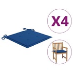 vidaXL Jastuci za vrtne stolice 4 kom kraljevski plavi 50 x 50 x 4 cm