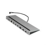 Roline USB-C Multiport Docking Station, 4K HDMI/DP, VGA, 2× USB3.2, 1× USB2.0, 1× SD/Micro SD čitač kartica, 1× USB-C PD, 1× G-LAN, 1×3.5mm