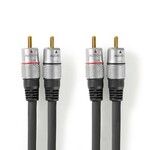 Kabel NEDIS, 2xRCA (M) na 2xRCA (M), 2.5m, high quality