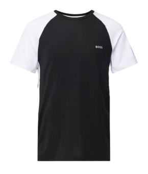 Muška majica BOSS x Matteo Berrettini Colour-Blocked Slim-Fit T-Shirt With Decorative Reflectiv - black