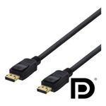DELTACO kabel DisplayPort cable, 2m, 4K UHD, DP 1.2, black DisplayPort cable with DP 1.2 for conne