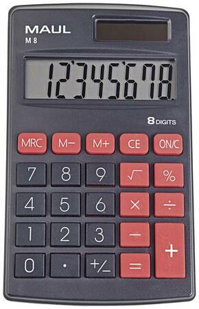 Maul M 8 džepni kalkulator crna Zaslon (broj mjesta): 8 baterijski pogon