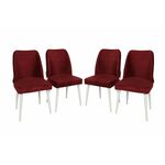 Set stolica (4 komada), Bordo crvenaBijela boja