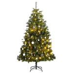 Umjetno božićno drvce 300 LED sa šarkama i kuglicama 240 cm
