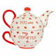 Crveni/bijeli keramički servis za čaj You are My Cup of Tea – Sass &amp; Belle