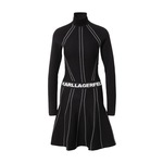 Karl Lagerfeld Pletena haljina crna / bijela