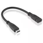 Roline USB kabel USB 3.2 gen.2 (USB 3.1 gen.2) USB-C™ utikač, USB-C™ utičnica 0.15 m crna sa zaštitom 11.02.9015