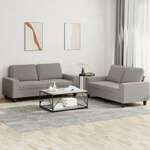 vidaXL 2-dijelni set sofa smeđesivi od tkanine