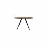 Crni/tamno smeđi okrugao blagovaonski stol s pločom stola od bagrema ø 140 cm Turi – Light &amp; Living