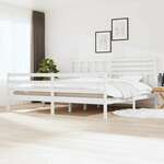 Okvir za krevet od masivnog drva bijeli 180 x 200 cm 6FT bračni