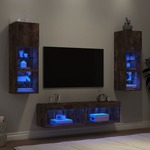 vidaXL 6-dijelni zidni TV elementi s LED svjetlima boja hrasta drveni
