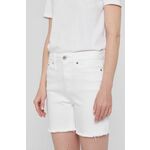 Traper kratke hlače Dkny za žene, boja: bijela - bijela. Kratke hlače iz kolekcije Dkny. Model izrađen od denima.