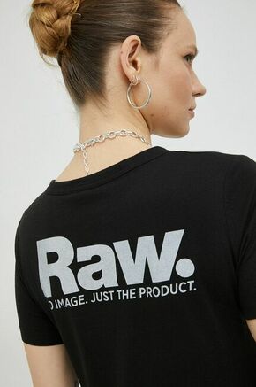 Pamučna majica G-Star Raw boja: crna - crna. Uska majica kratkih rukava iz kolekcije G-Star Raw. Model izrađen od tanke