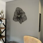 Wallity Sat metalni zidni dekorativni, Azalea Metal Wall Clock - APS039 49 - Black