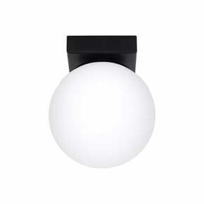 Crna stropna svjetiljka sa staklenim sjenilom ø 12 cm Umerta – Nice Lamps