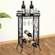 vidaXL Metalni stalak i stol s kukama za 9 vinskih boca