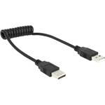 Delock USB kabel USB 2.0 USB-A utikač, USB-A utikač 60.00 cm crna spiralni kabel