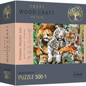 Wood Craft: Drvena slagalica Divlje mačke u džungli 500 + 1kom - Trefl