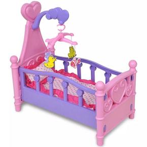 VidaXL Dječja Igračka Krevet za Lutke pink + ljubičasta boja
