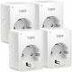 Mini Smart Wi-Fi Socket 4-PACK, Energy Monitoring, 100-240 V, Max Load 16 A, 50/60 Hz, 2.4 GHz Wi-Fi networking, Amazon Certified for Humans (FFS), Energy Monitoring, Voice Control (works with Amazon TAPO P110(4-PACK) TAPO P110(4-PACK)