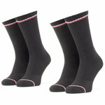 Set od 2 para unisex visokih čarapa Tommy Hilfiger 100001096 Black 200