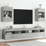 vidaXL Zidni TV ormarići LED 2 kom boja betona 40x30x60,5 cm