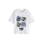 Next Majica 'Felix Cat' golublje plava / crna / bijela / vuneno bijela 31506293