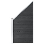 vidaXL Panel za ogradu WPC 90 x (100 - 180) cm sivi