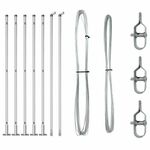 vidaXL Stupovi ograde s podlošcima 7 kom Ø32mm 78,5cm Galvanizirani čelik