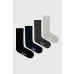 Čarape Jack &amp; Jones za muškarce, boja: crna - crna. Visoke čarape iz kolekcije Jack &amp; Jones. Model izrađen od elastičnog, glatkog materijala. U setu pet pari.